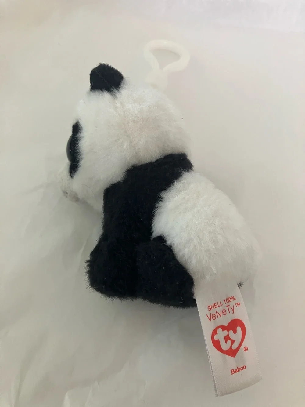Ty Plush Panda Bag Charm - White and Black with Blue Eyes - Picture 3 of 5
